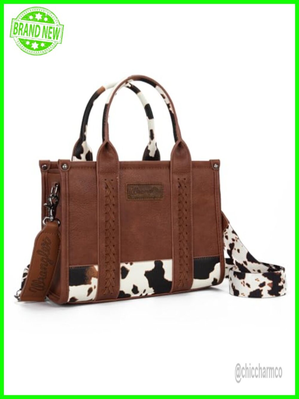 Western Cow Print Top Handle Tote Bag Satchel Crossbody